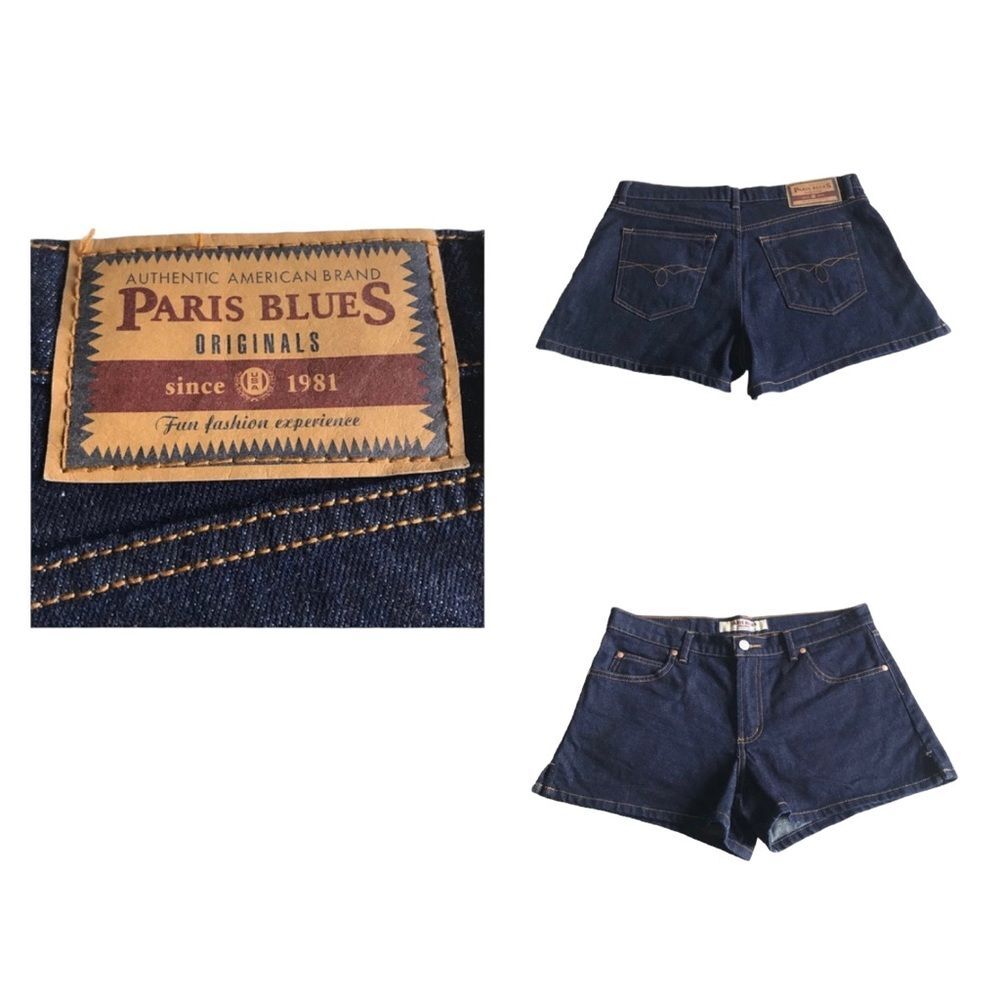 Paris Blues Originals Denim Jean Shorts Dark Wash Blue Sz 9
